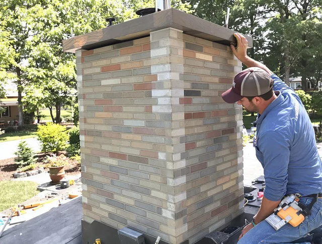 Palm Bay Chimney Sweep completing a modern chimney remodel in Palm Bay, FL