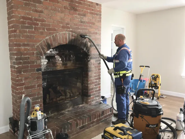 Palm Bay Chimney Sweep expert performing detailed chimney sweep in Palm Bay, FL