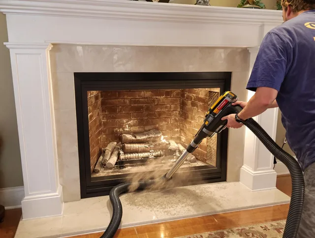 Fireplace cleaning performed by Palm Bay Chimney Sweep in Palm Bay, FL