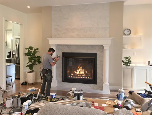 Newly installed fireplace by Palm Bay Chimney Sweep in Palm Bay, FL