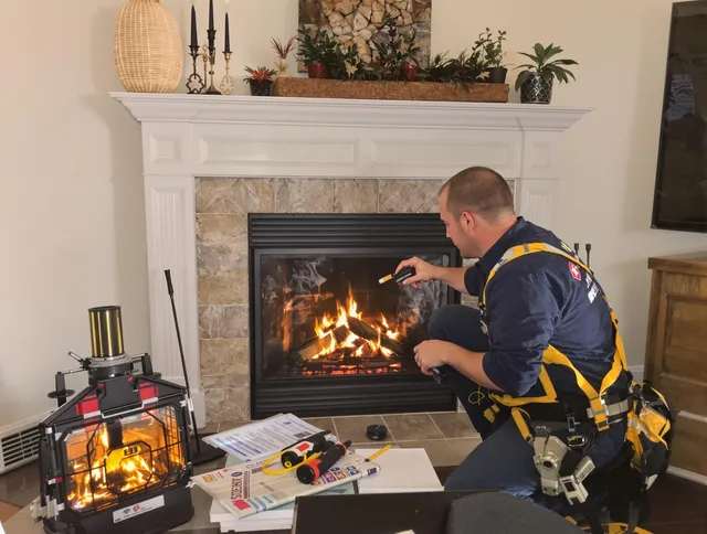 Safety-focused fireplace inspection by Palm Bay Chimney Sweep in Palm Bay, FL
